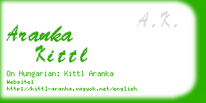 aranka kittl business card